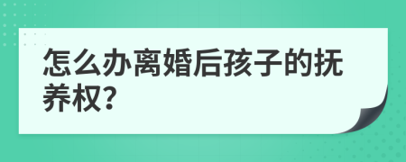 怎么办离婚后孩子的抚养权？