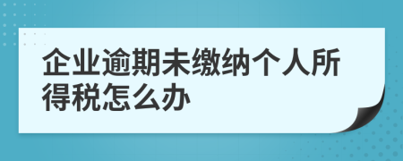 企业逾期未缴纳个人所得税怎么办