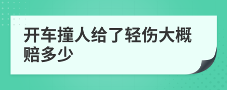 开车撞人给了轻伤大概赔多少