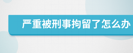 严重被刑事拘留了怎么办