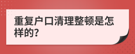 重复户口清理整顿是怎样的？