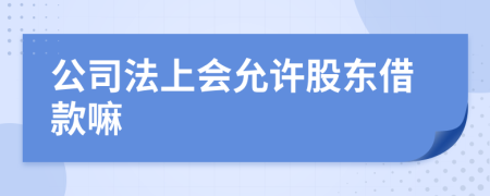 公司法上会允许股东借款嘛