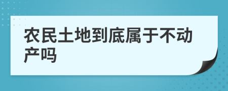 农民土地到底属于不动产吗