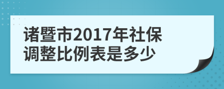 诸暨市2017年社保调整比例表是多少