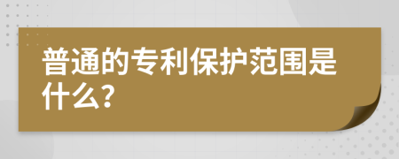 普通的专利保护范围是什么？