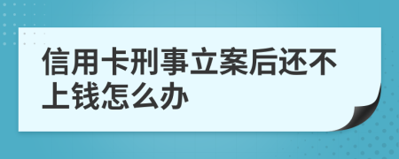 信用卡刑事立案后还不上钱怎么办