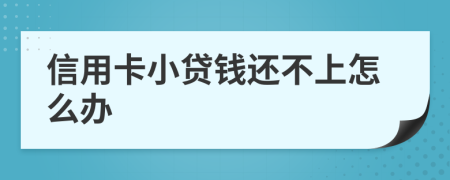 信用卡小贷钱还不上怎么办