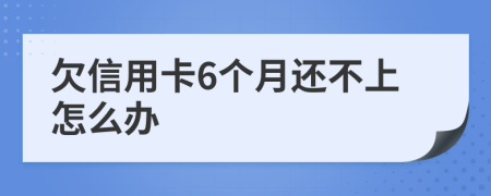 欠信用卡6个月还不上怎么办