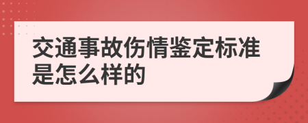 交通事故伤情鉴定标准是怎么样的