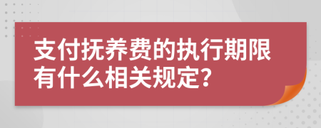 支付抚养费的执行期限有什么相关规定？