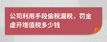 公司利用手段偷税漏税，罚金虚开增值税多少钱