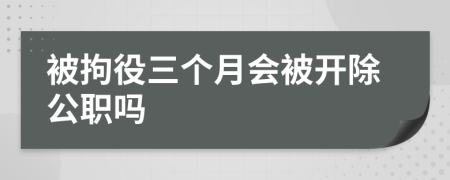 被拘役三个月会被开除公职吗
