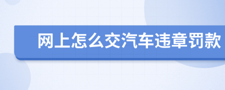 网上怎么交汽车违章罚款