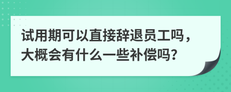 试用期可以直接辞退员工吗，大概会有什么一些补偿吗？