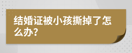 结婚证被小孩撕掉了怎么办？