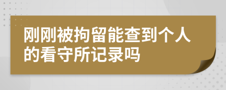 刚刚被拘留能查到个人的看守所记录吗