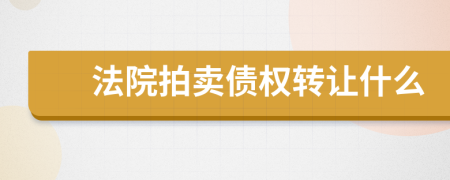 法院拍卖债权转让什么