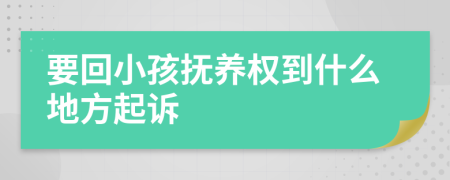 要回小孩抚养权到什么地方起诉