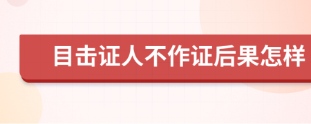 目击证人不作证后果怎样