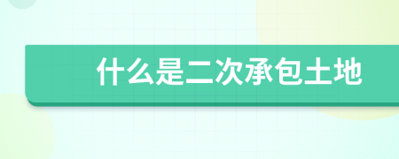 什么是二次承包土地