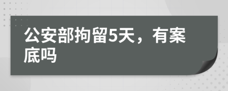 公安部拘留5天，有案底吗
