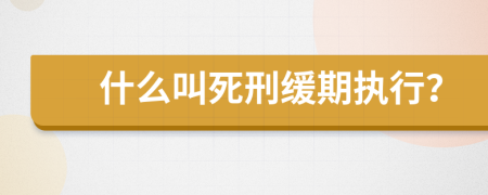 什么叫死刑缓期执行？