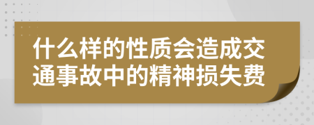 什么样的性质会造成交通事故中的精神损失费