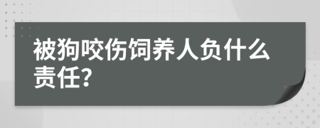 被狗咬伤饲养人负什么责任？