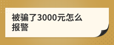 被骗了3000元怎么报警