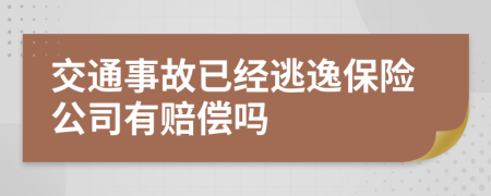 交通事故已经逃逸保险公司有赔偿吗