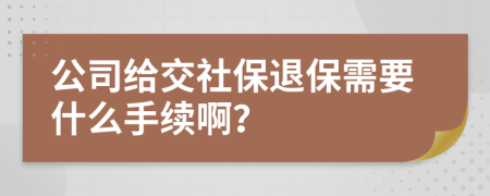 公司给交社保退保需要什么手续啊？