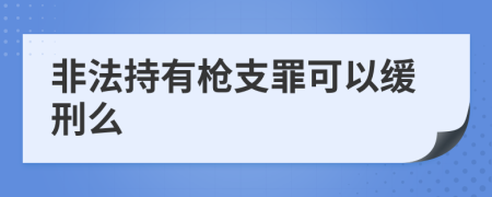 非法持有枪支罪可以缓刑么