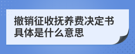 撤销征收抚养费决定书具体是什么意思