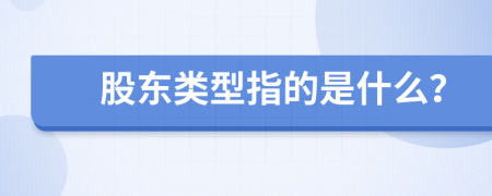 股东类型指的是什么？