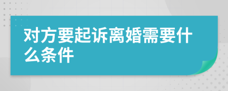 对方要起诉离婚需要什么条件