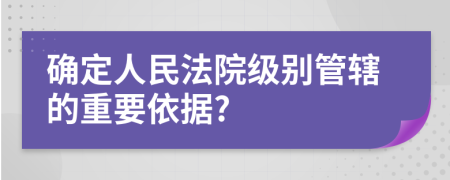 确定人民法院级别管辖的重要依据?