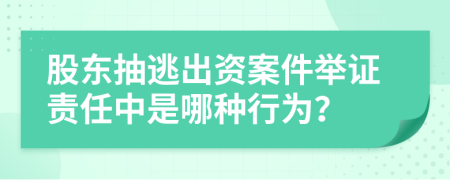 股东抽逃出资案件举证责任中是哪种行为？