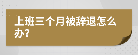 上班三个月被辞退怎么办?