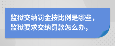 监狱交纳罚金按比例是哪些，监狱要求交纳罚款怎么办，