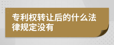 专利权转让后的什么法律规定没有