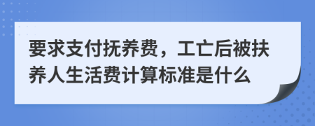 要求支付抚养费，工亡后被扶养人生活费计算标准是什么