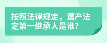 按照法律规定，遗产法定第一继承人是谁？