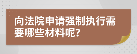 向法院申请强制执行需要哪些材料呢？