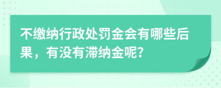 不缴纳行政处罚金会有哪些后果，有没有滞纳金呢？