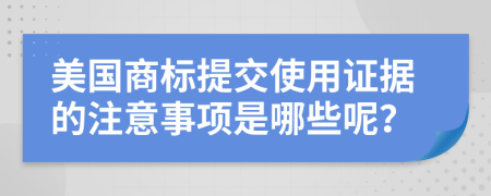 美国商标提交使用证据的注意事项是哪些呢？