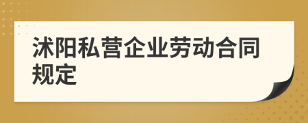 沭阳私营企业劳动合同规定