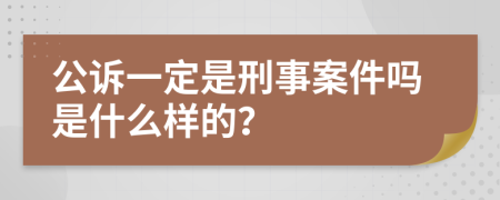 公诉一定是刑事案件吗是什么样的？