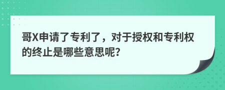 哥X申请了专利了，对于授权和专利权的终止是哪些意思呢？