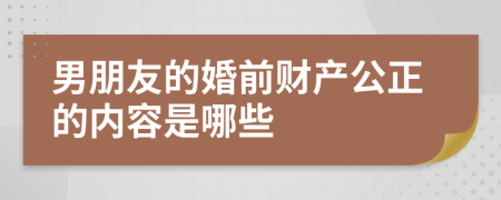 男朋友的婚前财产公正的内容是哪些