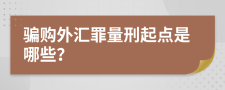 骗购外汇罪量刑起点是哪些？